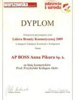  Dyplom Lidera Branży Kosmetycznej 2009 w kategorii 